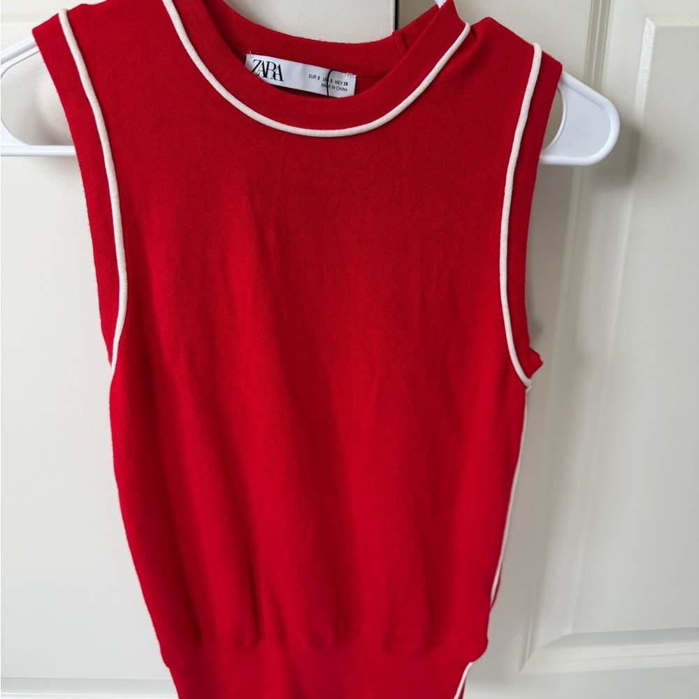 Zara Red Sweater Tank- Small